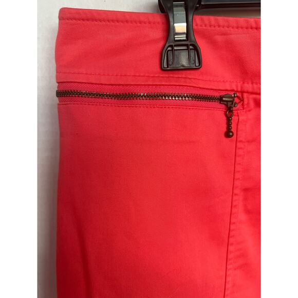 Mossimo Stretch Cotton Coral Midi Pencil Lined Skirt  Size 18 - Picture 2 of 6